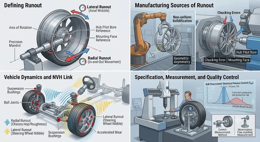 The Engineering and Manufacturing Implications of Wheel Runout Specifications for Vehicle Dynamics and NVH